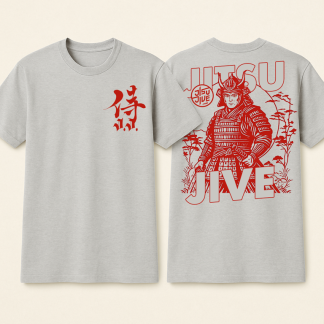 Red Samurai Gray Tee | Jitsu Jive